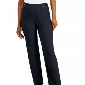 JM Collection Women's Studded-Rivet Pull-On Pants - Waverly Denim - 18W - NWT